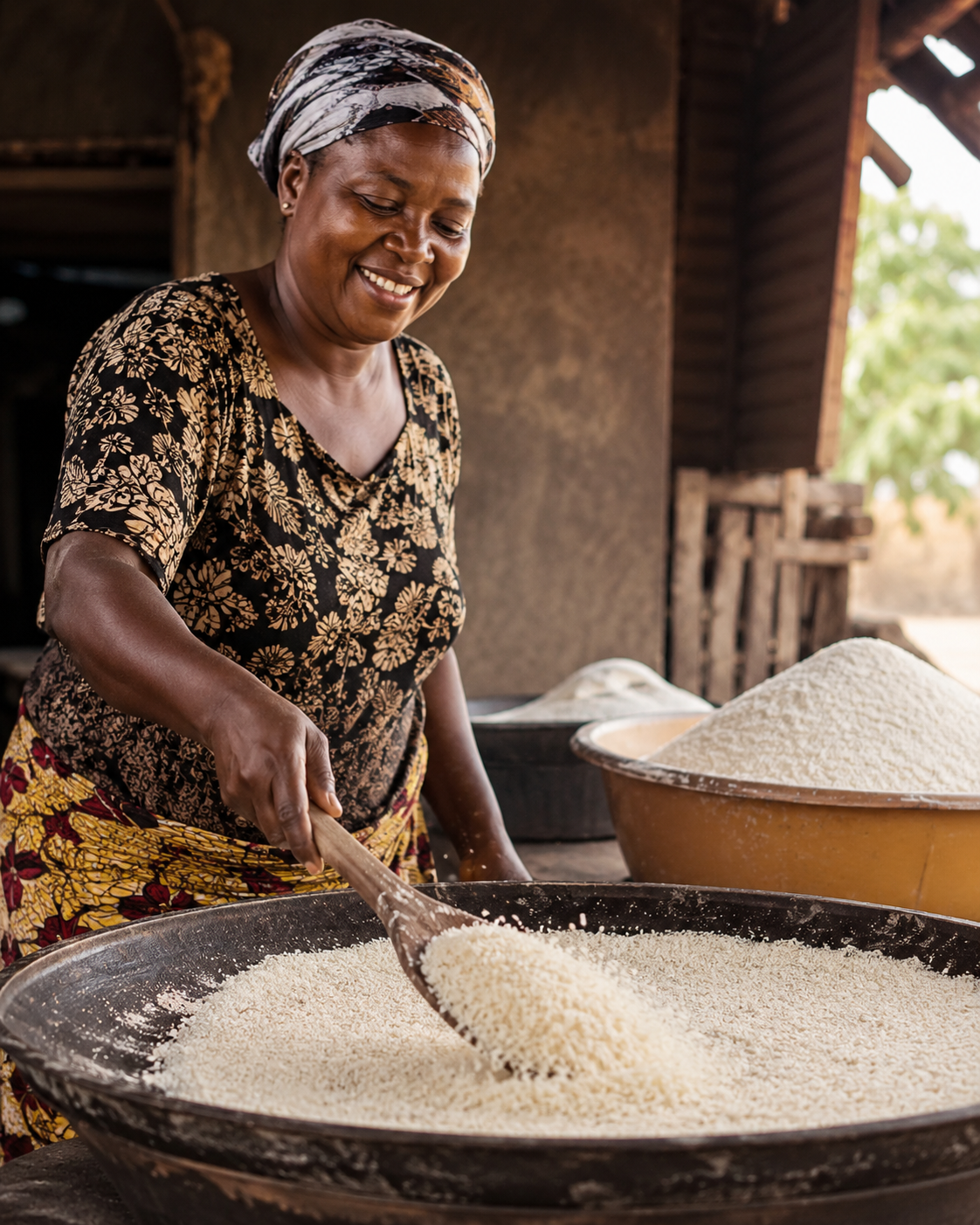 Vobrix Ijebu Gold garri prepared for drinking